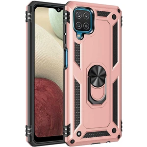 Tekno Grup Samsung Galaxy M32 Kılıf Çift Katmanlı Yüzüklü Manyetik Vega Kapak Rose