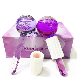 Ice Globes Buz Küresi Soğuk Masaj ve Terapi Topu 2 Adet BORASİLİKAT CAM (Mor) SAKLAMA KUTULU
