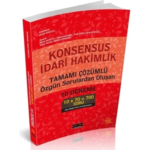 Savaş Yayınevi Konsensus Idari Hakimlik Tamamı Çözümlü Özgün Sorulardan Oluşan 10 Deneme Savaş Yayınları Eylül 2021