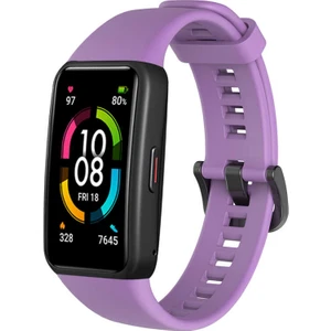 Case 4U Huawei Band 6 Klasik Yumuşak Silikon Kayış Kordon KRD-47 Mor