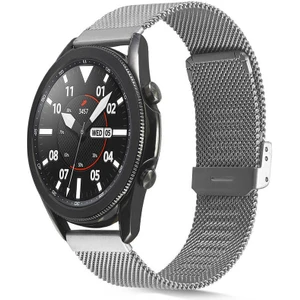 Case 4U Samsung Galaxy Watch Gear S3 Metal Kayış Kordon Milano Loop 46mm KRD-45 Gümüş
