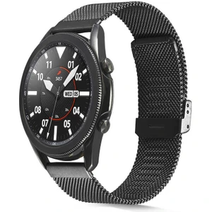 Case 4U Samsung Galaxy Watch Gear S3 Metal Kayış Kordon Milano Loop 46mm KRD-45 Siyah