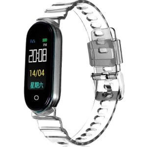 Case 4U Xiaomi Mi Band 6 Şeffaf Görünüm Esnek Silikon Kayış Kordon KRD-27 Şeffaf