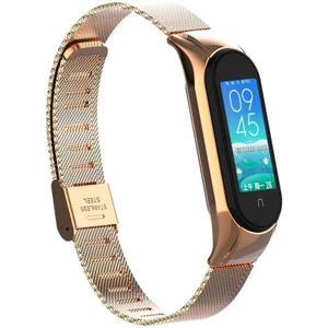Case 4U Xiaomi Mi Band 6 Metal Kayış Kordon Milano Loop KRD-06 Rose Gold