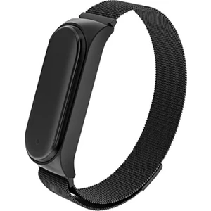 Case 4U Xiaomi Mi Band 6 Metal Kayış Kordon Mıknatıslı Milano Loop KRD-01 NO2 Siyah