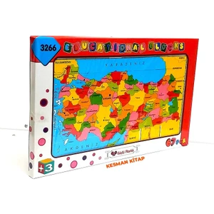 Güçlü Plastik lu Türkiye Iller Haritası 67 Parça Puzzle