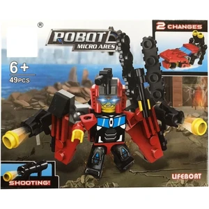 Kızılkaya oyuncak Parçalı Setler Araç Serisi 2 In 1 Robot Micro Ares Lifeboat 49 Parça SP4650