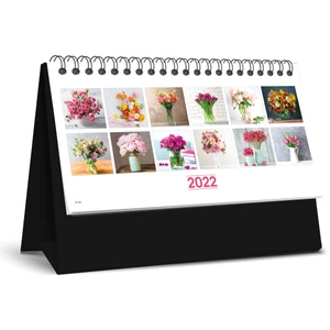 Keskin Color Keskin 13.5X19 cm 2022 Üçgen Masa Takvimi Plastik Destekli Çiçek