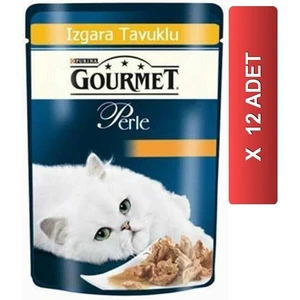 Gourmet Perle Izgara Tavuklu Yaş Kedi Maması 85  gr  (12 Tane)
