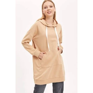 Kadın Bej Bel Altı Sweatshirt