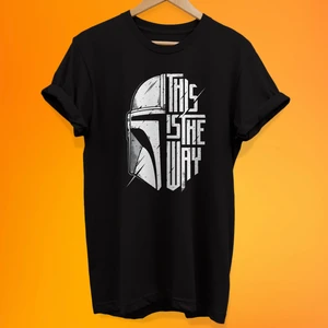 The Mandalorian Baskılı %100 Pamuk Oversize T-Shirt Büyük Beden Tişört