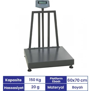 A1-L 60X70 cm 150 kg Tartım Baskülü