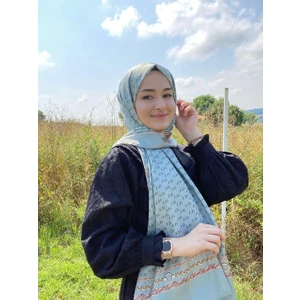 Vera Hijab Kadın Vr Logo Desen Twill Şal Desenli Shawl