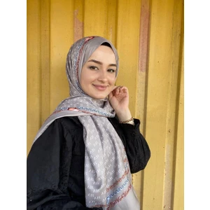 Vera Hijab Kadın Vr Logo Desen Twill Şal Desenli Shawl