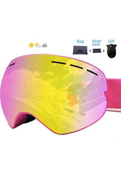 Schulzz Ioqx Unisex UV400 Anti Sis Renkli Kayak Snowboard Gözlüğü