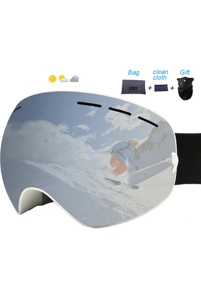 Schulzz Ioqx Unisex UV400 Anti Sis Gri Kayak Snowboard Gözlüğü