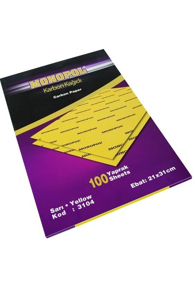 Monopol Karbon Kağıdı Monopol Karbon Kağıdı Renk Seçeneği 5 Adet