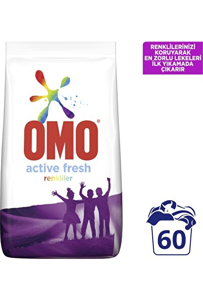 Omo Active Fresh Toz Çamaşır Deterjanı Renkliler İçin 9 kg 60 Yıkama