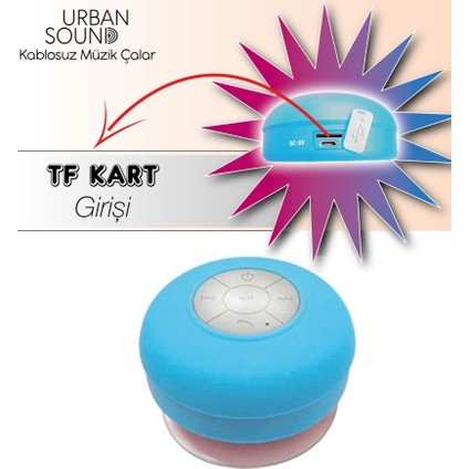 Su Geçirmez Tf Kart Girişli Mini Bluetooth Duş Hoparlörü DH-44