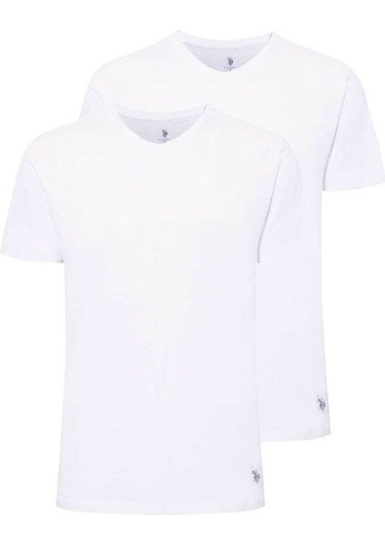 80197 Erkek Beyaz 2'li Yuvarlak Yaka Kısa Kol Atlet