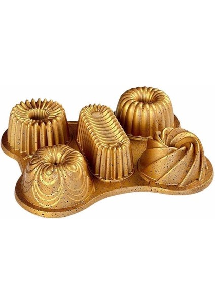 Mufy 22X18CM Döküm Multi 5 Bölmeli Kek Kalıbı Gold 12335 fiyatları