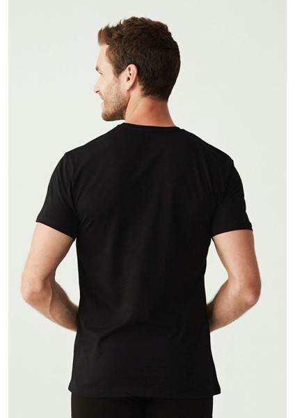 80197 Erkek Siyah 2'li Yuvarlak Yaka Kısa Kol Atlet modelleri