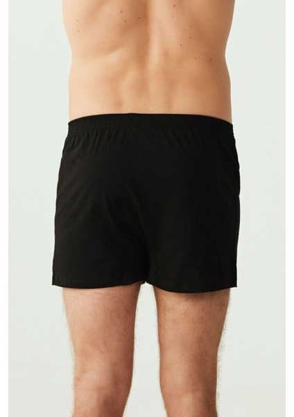 80054 Erkek Siyah Pamuk Boxer Şort modelleri