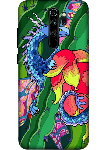 Xiaomi Poco M2 Kılıf Ejderha Baskılı Desenli Silikon Kılıf A++-8145