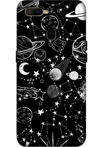 Oppo A12 Kılıf Gezegen Baskılı Desenli Silikon Kılıf A++-8226