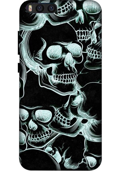 Xiaomi Mi Note 3 Kılıf Kuru Kafa Baskılı Desenli Silikon Kılıf A++-8179