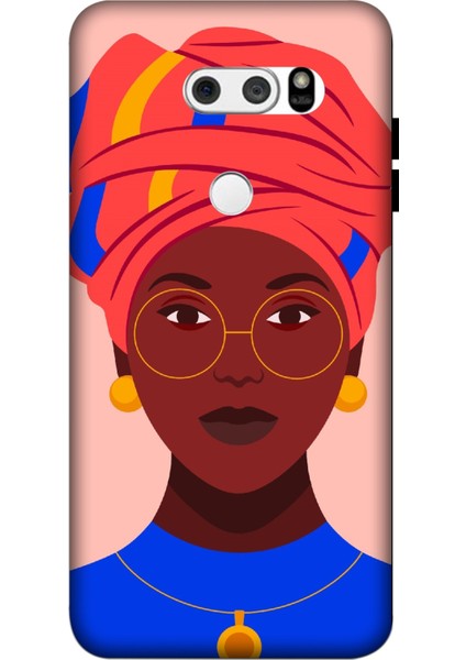Lg V30 Kılıf Esmer Kız Baskılı Desenli Silikon Kılıf A++-8209