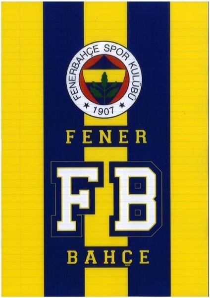 Fenerbahçe Lisanslı A4 Plastik Kapak  60 Yaprak Çizgili Defter