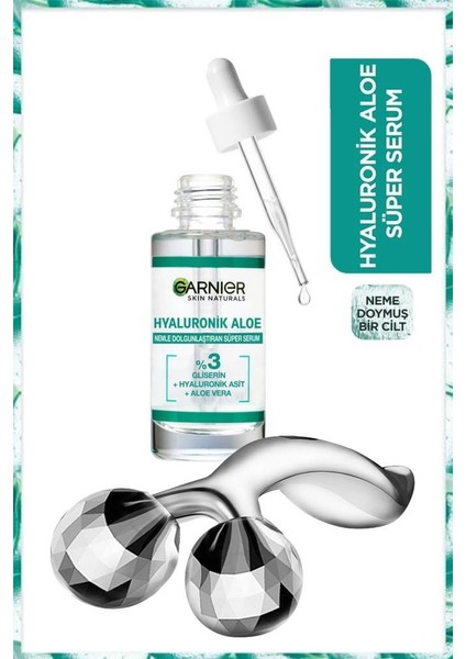 Hyaluronik Aloe Dolgunlaştıran Süper Serum 3D Roller Bakım Seti