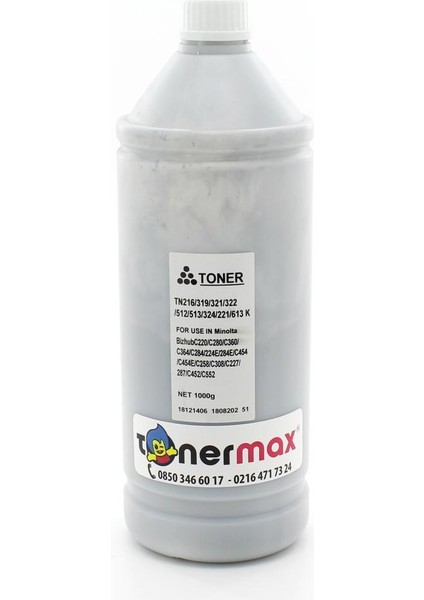 Minolta Renkli Toner Tozu Siyah 250GR./ TN216 / TN221 / TN319 / TN321 / TN324