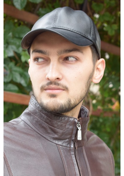 Hakiki Deri Beyzbol Kep Polar Astarlı Deri Şapka