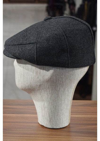 Düğmeli Klasik Kasket Füme Kasket Kaşe Kışlık Kumaş Şapka fırsatları