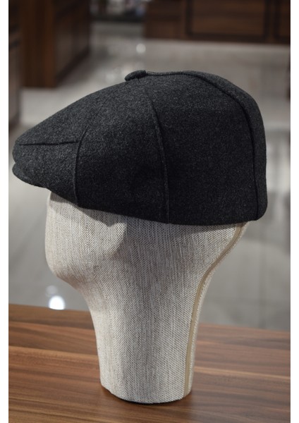 Düğmeli Klasik Kasket Füme Kasket Kaşe Kışlık Kumaş Şapka modelleri