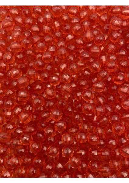 10MM Açık Kırmızı Renk Dünya Model Akrilik Boncuk,takı , Çanta Yapım Boncuğu (100GR,~180 Adet) fiyatları