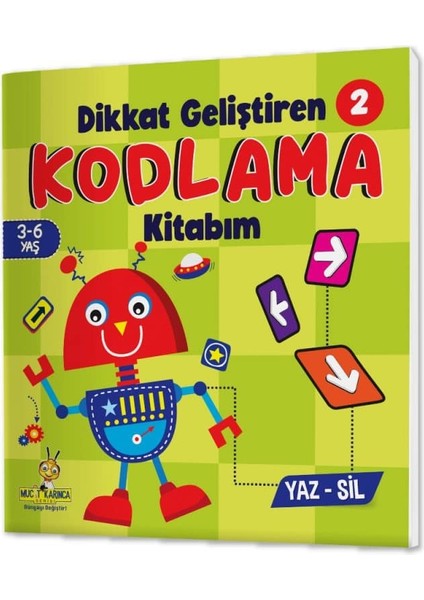 Dikkat Geliştiren Kodlama Kitabım Serisi (3-6 Yaş) Yaz-Sil Kitaplar modelleri