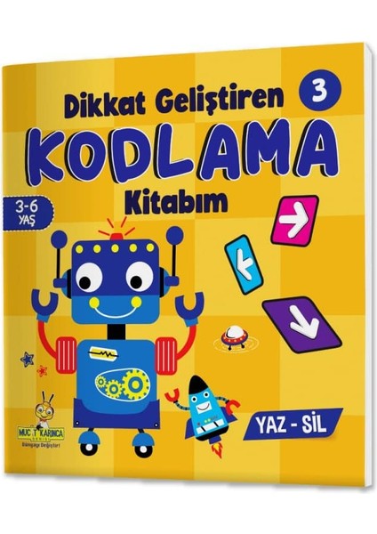 Dikkat Geliştiren Kodlama Kitabım Serisi (3-6 Yaş) Yaz-Sil Kitaplar fırsatları