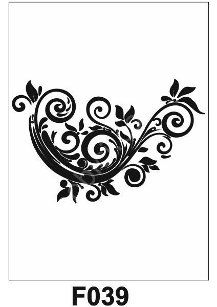 Çiçek Desen Stencil Şablon 21 x 30 cm F-039