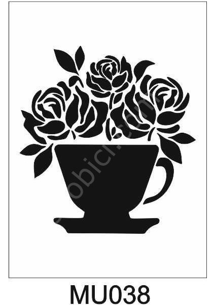 Mutfak Temalı Desenler Stencil Şablon 25 x 25 cm MU-038