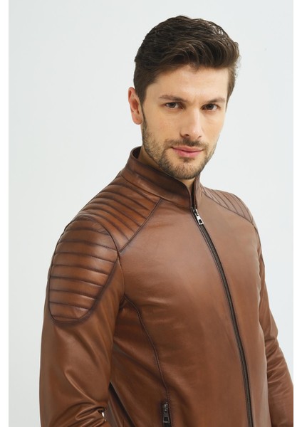 Ikbal Jack Taba %100 Gerçek Erkek Deri Mont modelleri