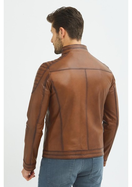 Ikbal Jack Taba %100 Gerçek Erkek Deri Mont indirimleri