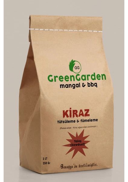 Green Garden Kiraz Tütsüleme Aroma Talaşı - Mangal Barbekü Tütsü ve Aroma Talaşı 3 Litre