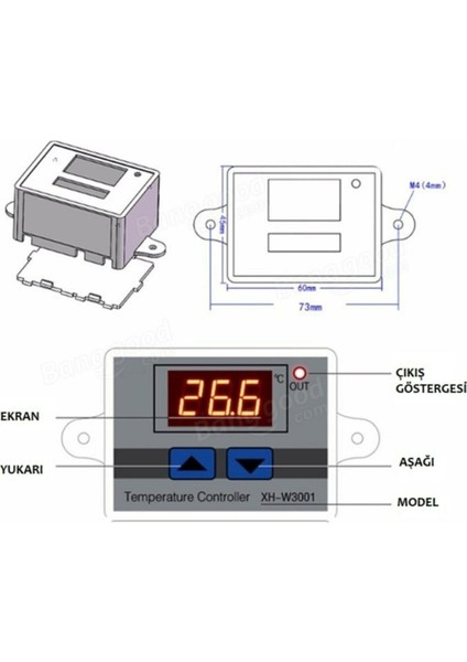 XH-W3001 220V Ac Dijital Termostat Akvaryum Kuluçka Makinesi 2 Adet