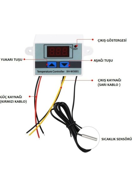 XH-W3001 220V Ac Dijital Termostat Akvaryum Kuluçka Makinesi 2 Adet