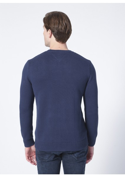 DM0DM11856C87 Tjm Essential Crew Ne Bisiklet Yaka Regular Fit Düz Lacivert Erkek Sweatshirt