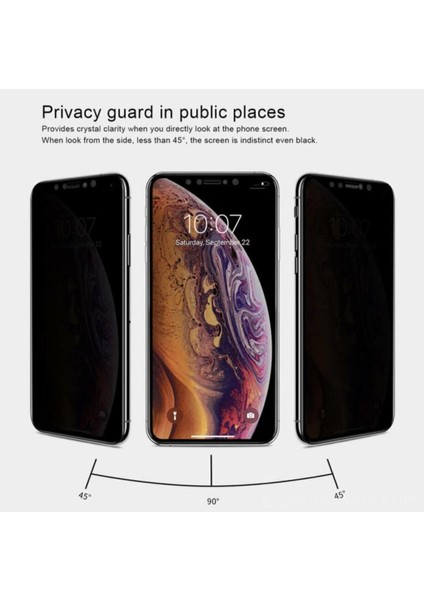 Apple Iphone 11 Uyumlu Tam Kaplayan Gizlilik Filtreli Privacy Görünmez Hayalet Ekran Koruyucu Telefon Camı  Altın