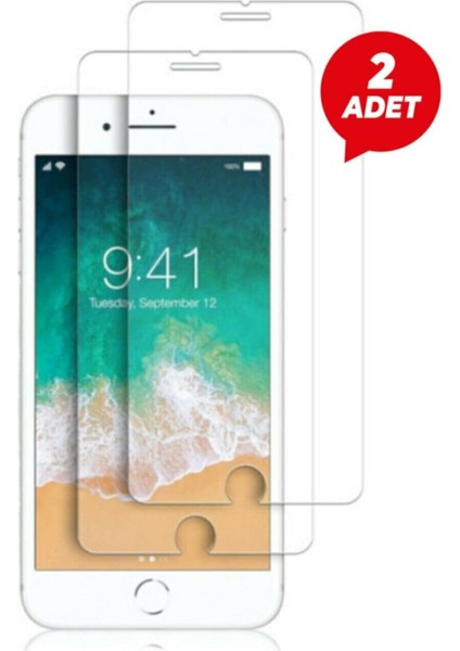 Apple Iphone 6 6s Uyumlu Temperli Şeffaf Kenarlı Ekran Koruyucu Kırılmaz Telefon Camı 2 Li Paket Şeffaf